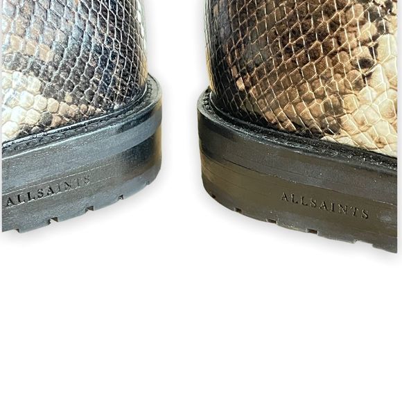ALLSAINTS Brigade Combat Boots Snakeskin Print Size - Picture 9 of 12